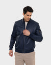 MATEO MEN'S REVERSIBLE LEATHER JACKET | BLUE